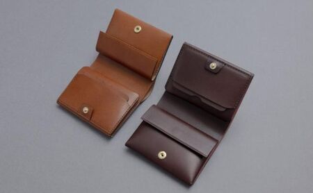 湘南工房 折革コンパクト2ツ折り財布【ネイビー】