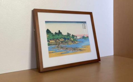 葛飾北斎 浮世絵「冨嶽三十六景 相州江の嶌」復刻版  額入りアート 浮世絵 葛飾北斎 富嶽三十六景 江の島 インテリア 絵画 日本画 有名 藤沢市 神奈川
