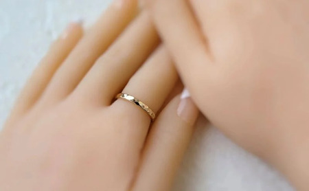 指輪 K14GF 槌目リング 3mm幅 ゴールドフィルド【選べるサイズ】