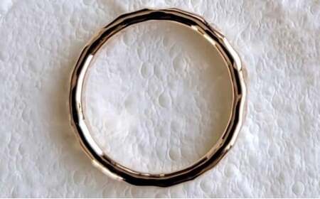 指輪 K14GF 槌目リング 3mm幅 ゴールドフィルド【選べるサイズ】