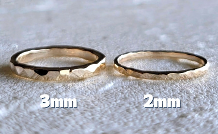 指輪 K14GF 槌目リング 3mm幅 ゴールドフィルド【選べるサイズ】