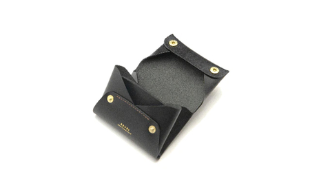 湘南工房 折革技法仕立 コンパクトコイン財布【ブラック】