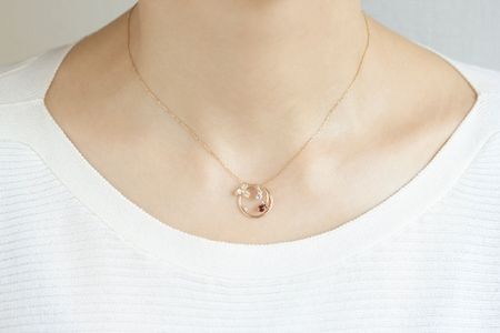 ネックレス レディース ジュエリー 【K10 Strawberry ガーネット トパーズ ダイヤモンド】