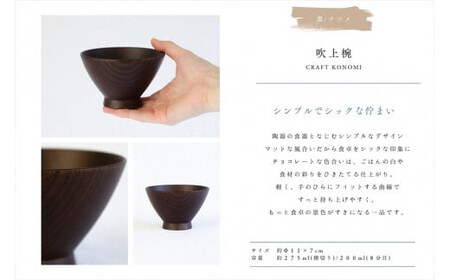 吹上椀 木 雑貨 プレゼント 祝い おしゃれ【 食器 神奈川県 小田原市 おわん おわん】