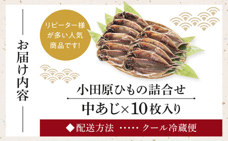 小田原ひもの詰合せ　SA30【惣菜 魚 干物 ひもの お取り寄せ 御中元 お中元 お歳暮 父の日 母の日 贈り物 家庭用 自宅用 贈答品 贈答用 ギフト 定番 朝食 朝ごはん 国産 中あじ  神奈川県 小田原市 ひもの】