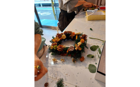 アーティフィシャルリース体験レッスン 【 フラワーアレンジメント 体験 チケット 神奈川県 小田原市フラワー アレンジメント 】