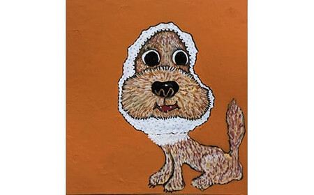 アーティストが『愛しいペットのポートレート』描きますサムホールサイズ スクエア 227×227mm【アート サムホールサイズ　油絵 横井山泰 美術 作家  227×227mm スクエア 神奈川県 小田原市 ペット ペット】