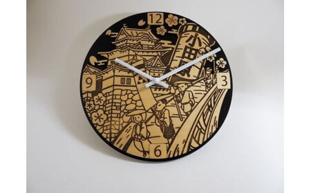 新マンホールデザイン「小田原巡り」制作記念時計【マンホール 小田原マンホール 小田原巡り 制作記念時計 マンホールモチーフ時計 直径：250mm 厚さ（本体部分）：9mm 厚さ（時計部分含む）：26mm 神奈川県 小田原市 時計 時計】