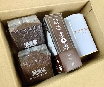 コーヒー飲み比べセット【粉】（200ｇ x 2個）+コーヒーバック×5袋+防湿缶