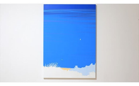 原画【また会いましょう】オリジナル風景画　キャンバス ペインティング　小田原出身在住イラストレーターの作品　心象風景　子供の頃見た風景　海　空　山 アート アート