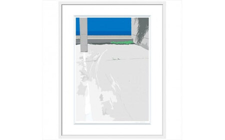 【夜の道、海まで】直筆サイン入り　額付きジークレープリント　小田原にある景色　心象風景　片田舎の風景　子供の頃に見た風景　海　空　山 アート アート