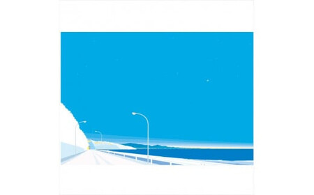 【瞬き】直筆サイン入り 額付きジークレープリント 小田原にある景色 心象風景 片田舎の風景 子供の頃に見た風景 海 空 山 アート アート