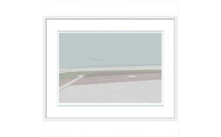 【始まったことと、終わったことと】直筆サイン入り　額付きジークレープリント　小田原にある景色　心象風景　片田舎の風景　子供の頃に見た風景　海　空　山 アート アート