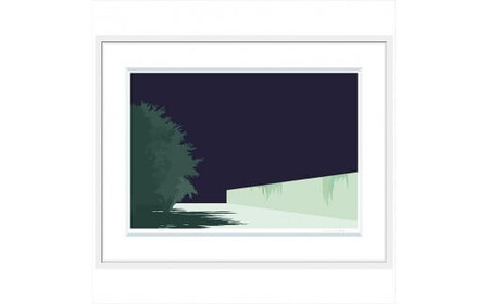 【何も思い出さなくてもいいのかもしれない】直筆サイン入り　額付きジークレープリント　小田原にある景色　心象風景　片田舎の風景　子供の頃に見た風景　海　空　山 アート アート