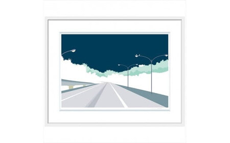 【過ぎ去った温度】直筆サイン入り　額付きジークレープリント　小田原にある景色　心象風景　片田舎の風景　子供の頃に見た風景　海　空　山 アート アート