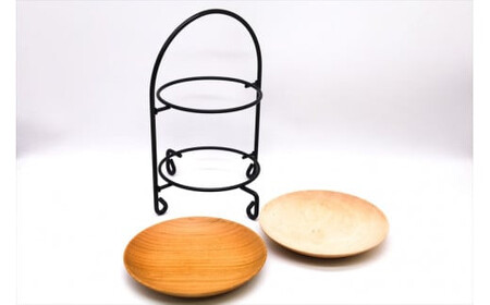 めいめい皿とスタンドセット　桜/楓【木 雑貨 食器 ティータイム プレゼント アクセサリースタンド 日本製 神奈川県小田原市 皿 皿】