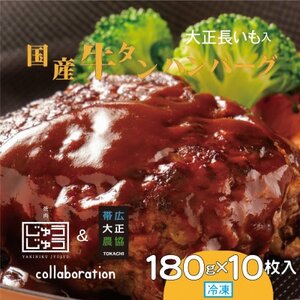 国産牛タンハンバーグ(大正長いも入) 180g×10枚入【配送不可地域：離島】【1462189】