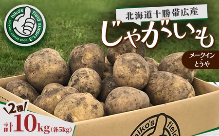 北海道十勝帯広産 じゃがいも 2種10kg(メークイン とうや )_野菜 じゃがいも いも ジャガイモ 馬鈴薯_【配送不可地域：離島】【1497186】