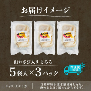 十勝 無添加 山わさび入り とろろ 50g×5袋 3パック ごはんのおとも 北海道 帯広市_惣菜・加工品     野菜 自然薯 根菜 じねんじょ ジネンジョ_【配送不可地域：離島】【1495668】