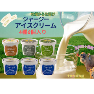 ゴールデンジャージーアイスクリーム6個セット(ミルク3個、アーモンドプラリネ・黒ごま・抹茶 各1個)_菓子・スイーツ アイス・ジェラート _【配送不可地域:離島】【1516654】