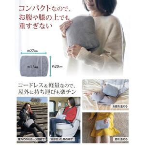 Style+ 電気蓄熱式湯たんぽ「もふたん2」もふもふカバー付き(ブルーグレー)【1676041】