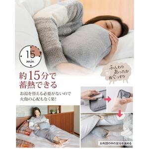 Style+ 電気蓄熱式湯たんぽ「もふたん2」もふもふカバー付き(ブルーグレー)【1676041】