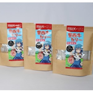 邪神ちゃんドロップキックX×豊西牛カリーコラボ製品(3個)と熟成十勝の黒にんにく1個セット【1318710】