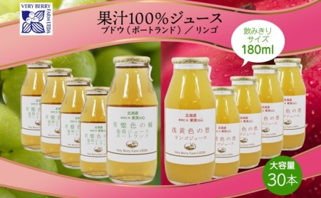 ポートランド リンゴ ジュース 飲み比べ 180ml 計30本 常盤色の瞳 ぶどう 浅黄色の愁 りんご ジュース 果汁 100％ ジュース ギフト セット 果汁100 葡萄 林檎 自然農園 お取り寄せ ギフト