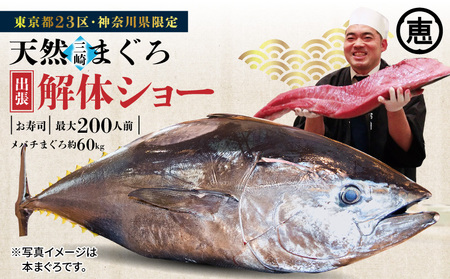 【 東京 ・ 神奈川 限定 】 天然 目鉢まぐろ 出張解体 ショー M020-039 チケット 体験 【 まぐろ専門の卸問屋です 】