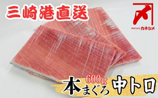 三崎マグロ 卸問屋カネシメ の 本鮪 中トロ 600g M070-005 冷凍 マグロ