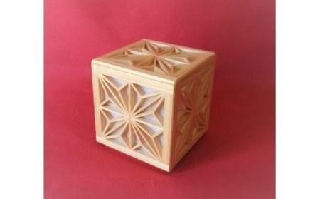 建具製作技能士がつくる小さな四角い行灯（角麻柄） 054-01-2