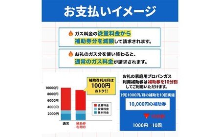 【対象エリア：相模原市南区・綾瀬市・座間市】家庭用プロパンガスクーポン１万円分 補助券 クーポン チケット 家庭用 プロパンガス ガス 神奈川県 大和市