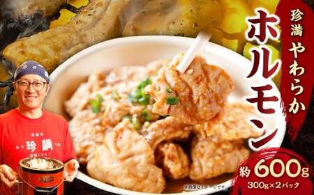 珍満やわらかホルモン 約600g ホルモン 豚肉 料理 おつまみ バーベキュー 焼き肉 キャンプ セット 冷凍 神奈川県 大和市