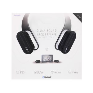 パッシブラジエーター搭載 2WAYサウンド 肩掛け 防水Bluetoothスピーカー OWL-BTSP08-BK
