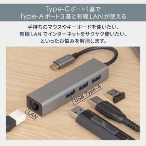 Owltech(オウルテック) USB タイプC to タイプA×3ポート&LANポートマルチポートアダプタ OWL-DSU3A3L-SV 【 アダプター 家電 神奈川県 海老名市 】