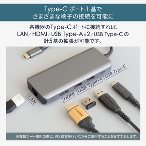 Owltech(オウルテック) USB タイプC to HDMI/LAN/タイプA×2 マルチポートアダプタ OWL-DSU31A2HLC-SV 【 アダプター 家電 神奈川県 海老名市 】