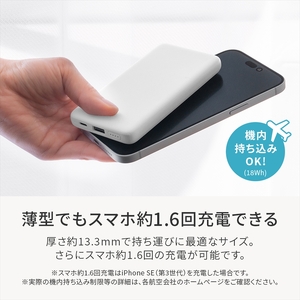 Owltech(オウルテック) 厚さ13.3mm 5000mAh 最大15W出力 USB Type-C入出力／USB Type-A出力 モバイルバッテリー OWL-LPB5013-BK ブラック