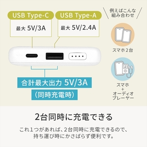 Owltech(オウルテック) 厚さ13.3mm 5000mAh 最大15W出力 USB Type-C入出力／USB Type-A出力 モバイルバッテリー OWL-LPB5013-BK ブラック