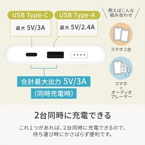 Owltech(オウルテック) 厚さ14.2mm 10000mAh 最大15W出力 USB Type-C入出力／USB Type-A出力 モバイルバッテリー OWL-LPB10013-WH ホワイト