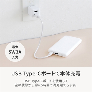 Owltech(オウルテック) 厚さ14.2mm 10000mAh 最大15W出力 USB Type-C入出力／USB Type-A出力 モバイルバッテリー OWL-LPB10013-WH ホワイト