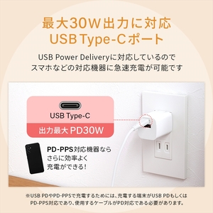 Owltech(オウルテック) 最大PD30W出力 GaN採用 USB Type-C×1 USB Type-A×1 AC充電器 OWL-APD30C1A1R-BK ブラック