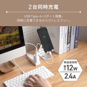 Owltech(オウルテック) 最大12W出力 USB Type-A×2 AC充電器 OWL-AC12WA2-RWH【 充電器 神奈川県 海老名市 】