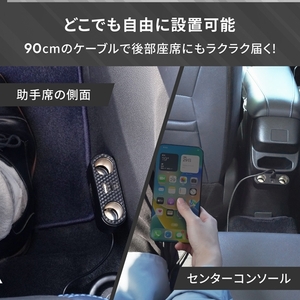 Owltech 最大PD30W出力 USB Type-C×1 USB Type-A×1 アクセサリーソケット×2 ケーブル型 車載充電器 OWL-CCUCD2C2-BK【 ガジェット 海老名市 】