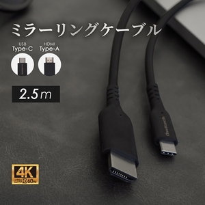 Owltech Type-Cスマホを大画面で観る ミラーリング&マルチディスプレイ対応 4K/60Hz対応 USB Type-C to HDMI Type-Aケーブル OWL-CBCMHD0125-BK【 ガジェット 海老名市 】
