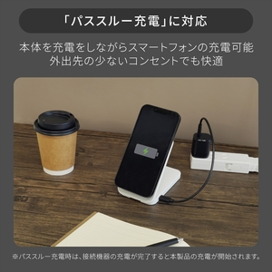 Owltech 折りたたみ式スマホスタンドにもなる 5000mAh 最大PD20W対応 USB Type-C入出力 マグネット式ワイヤレス充電対応 モバイルバッテリー OWL-LPB5020MG-GY【 ガジェット 神奈川県 海老名市 】