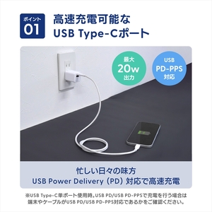 Owltech(オウルテック) 最大PD20W出力 GaN採用 USB Type-C×1 USB Type-A×1 AC充電器 OWL-APD20C1A1G-BK ブラック【 神奈川県 海老名市 】