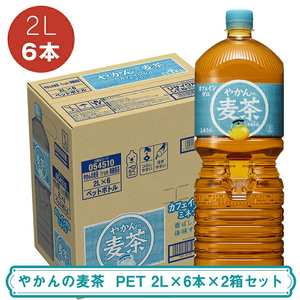 やかんの麦茶 PET 2L×6本×2箱セット ＜配送不可地域：北海道・九州・沖縄・離島＞ | コカ・コーラ ペットボトル 1ケース(6本) お茶 麦茶 むぎ茶 飲料 ドリンク【コカ・コーラ 日常使い 防災  海老名市 】