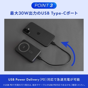 Owltech 準固体電池採用 スマホリング搭載 10000mAh 最大PD30W対応 USB Type-C入出力 マグネット式ワイヤレス充電対応 モバイルバッテリー OWL-LPB10025MG-BK ブラック
