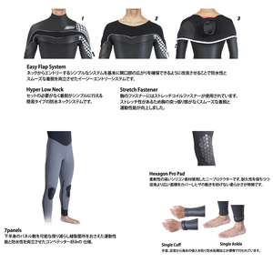 ウエットスーツ CYBER 5/3mm起毛　 LIGHT-ZERO-LTD フルスーツ WINTER仕様 Lサイズ