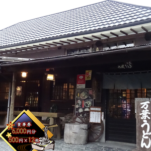 【万葉うどん 食事券（6,000円分）】 湧水でこね上げた麺と、こだわり素材のだし。金時山 矢倉岳 夕日の滝 足柄峠 登山 ランニング サイクリング 日帰り 旅行【 食事券 神奈川県 南足柄市 】